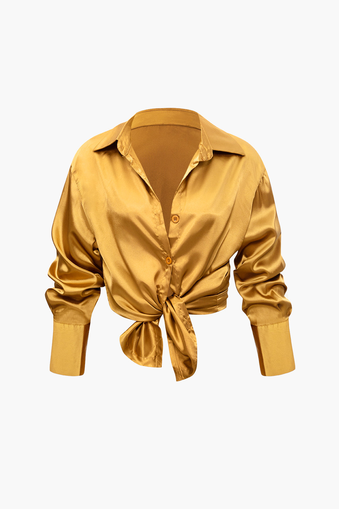 Saphire Saten Düğmeli Gömlek ve Pantolon Takım