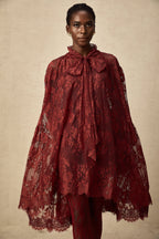 Coline Kırmızı Dantel Oversize Elbise