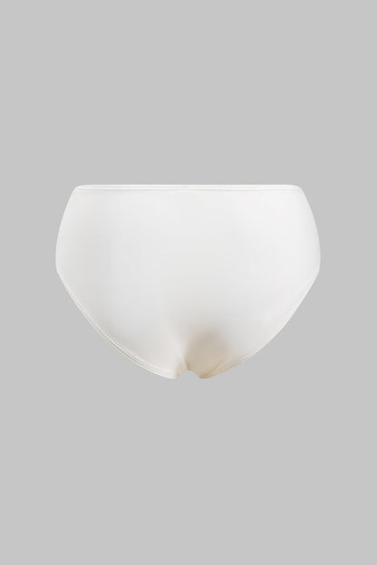 Kontrast Kabuk Dekorlu Kırışık Bikini Takımı
