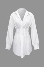 Katı Dantelli Uzun Kollu Mini Elbise