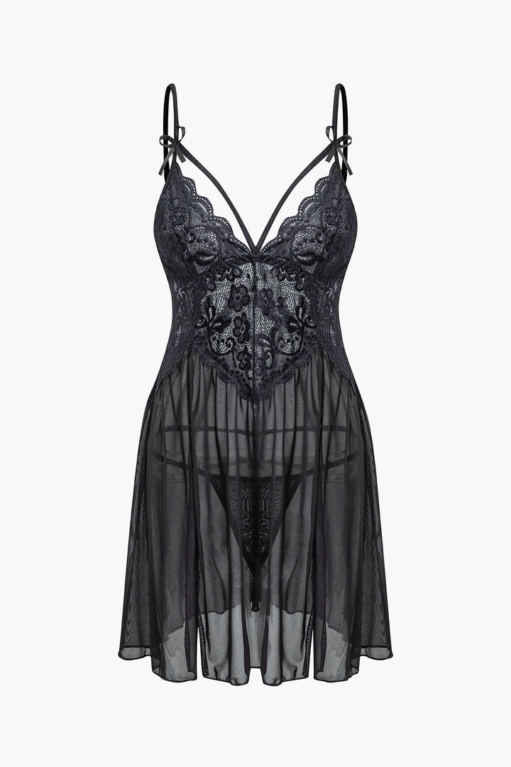 Dantel Şeffaf Nakışlı Bustier Gece Elbisesi