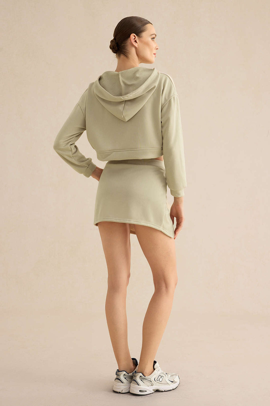 Portina Kapüşonlu top ve Mini Etek Takım