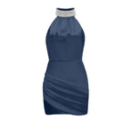 Tahiti asimetrik mini elbise