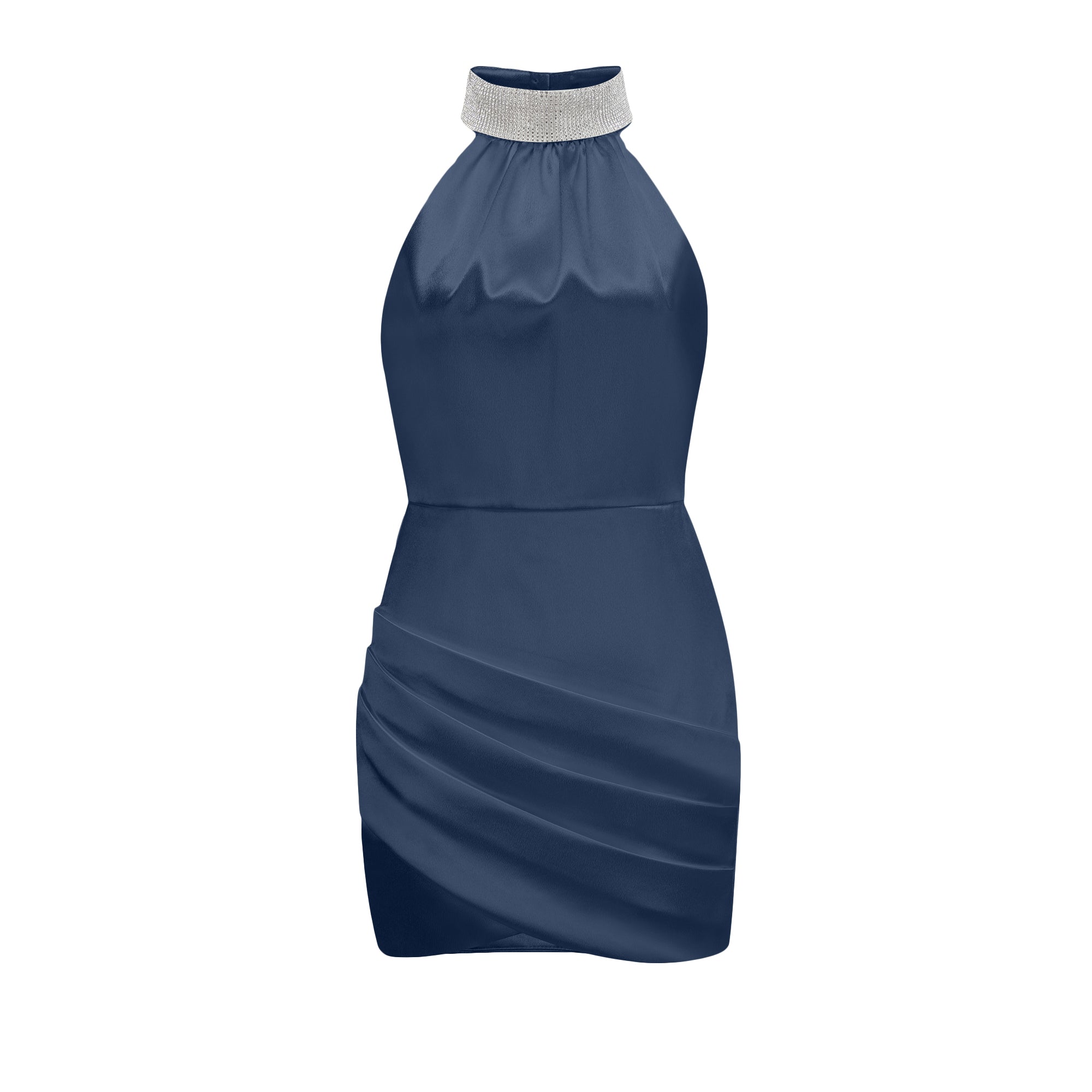 Tahiti asimetrik mini elbise