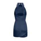 Tahiti asimetrik mini elbise