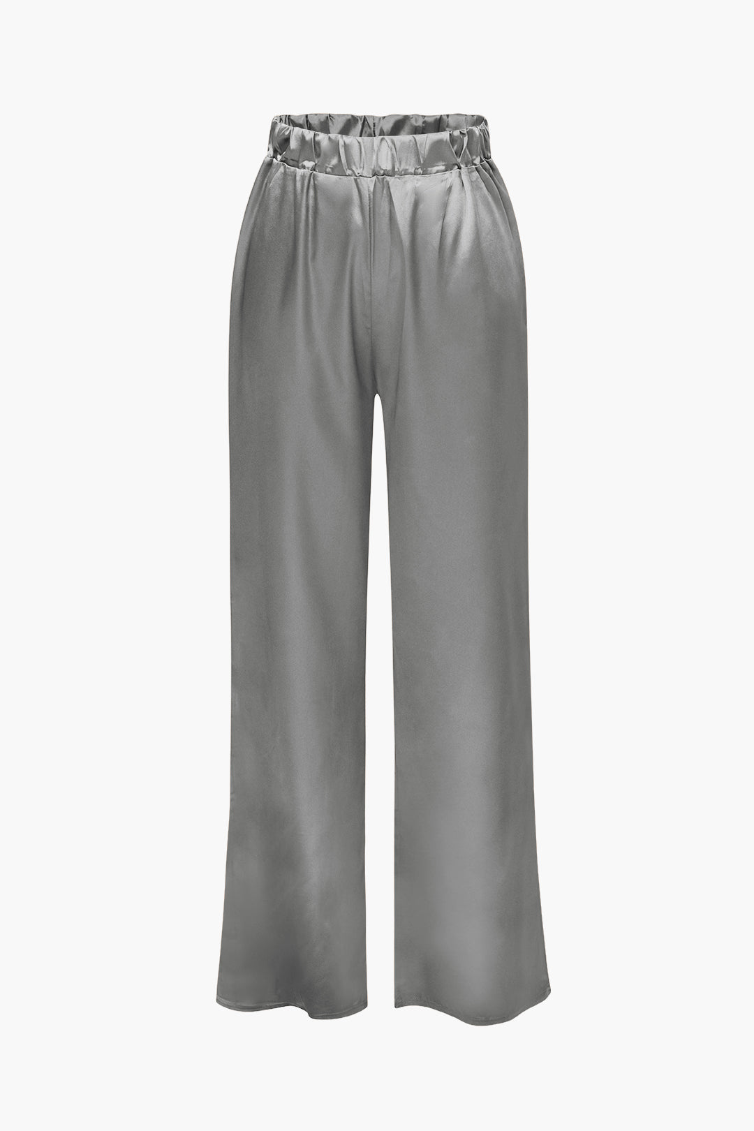 Saphire Saten Düğmeli Gömlek ve Pantolon Takım