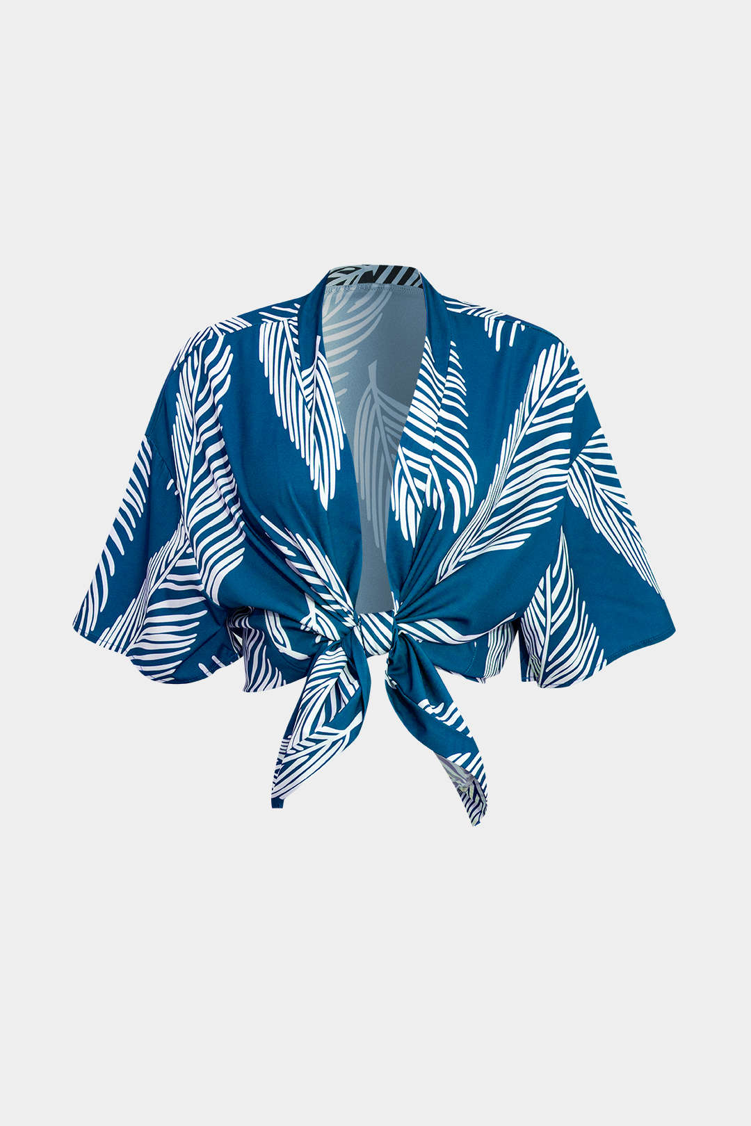 Yaprak Desenli Büzgülü Şort Takımı