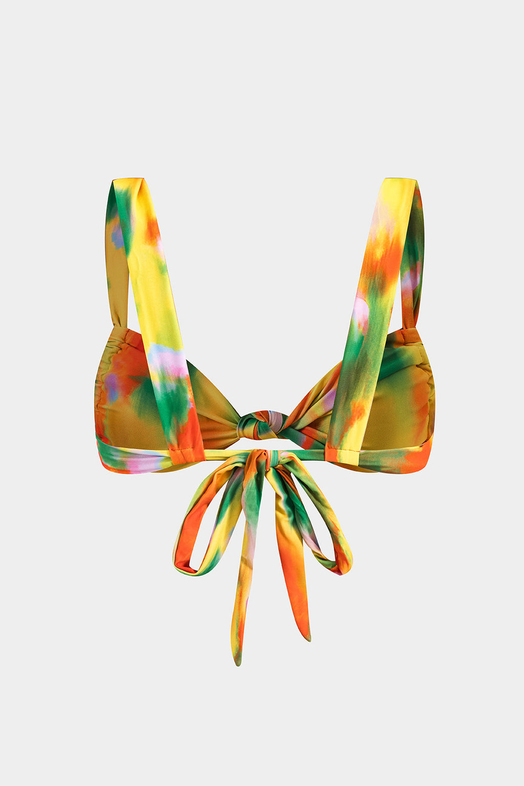 Tie Dye Desenli Büzgülü Dönme Kırma Bağlamalı Bikini Takımı