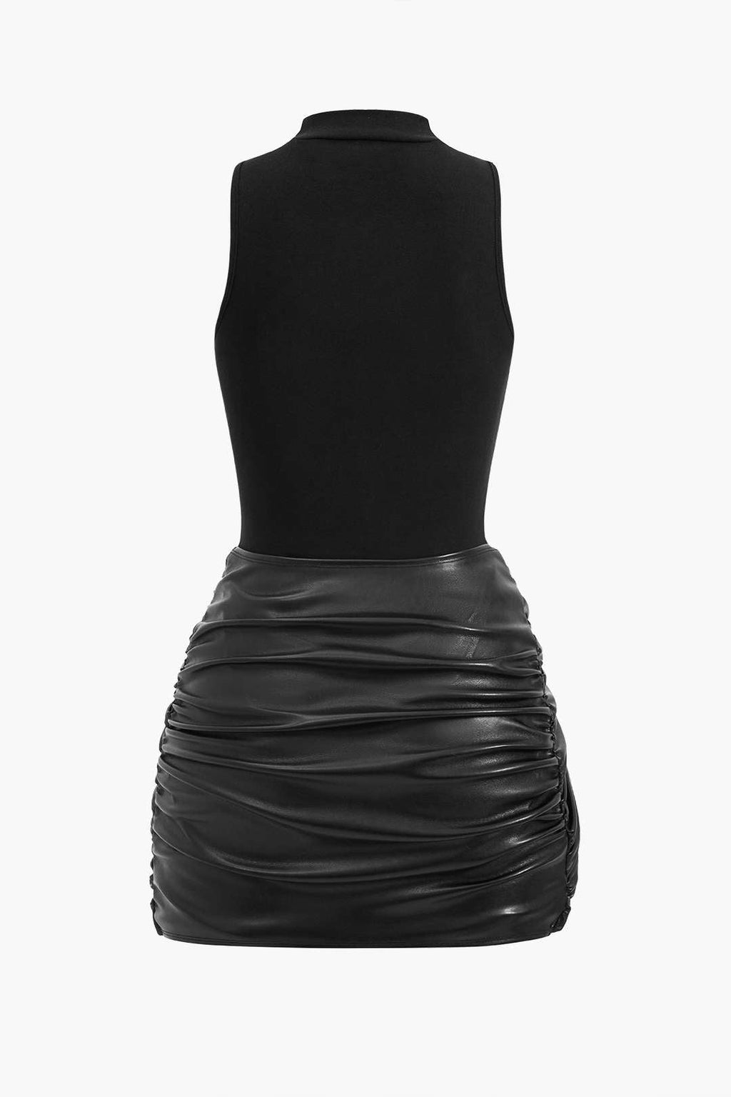 Önü Bağlamalı Kolsuz Mini Elbise