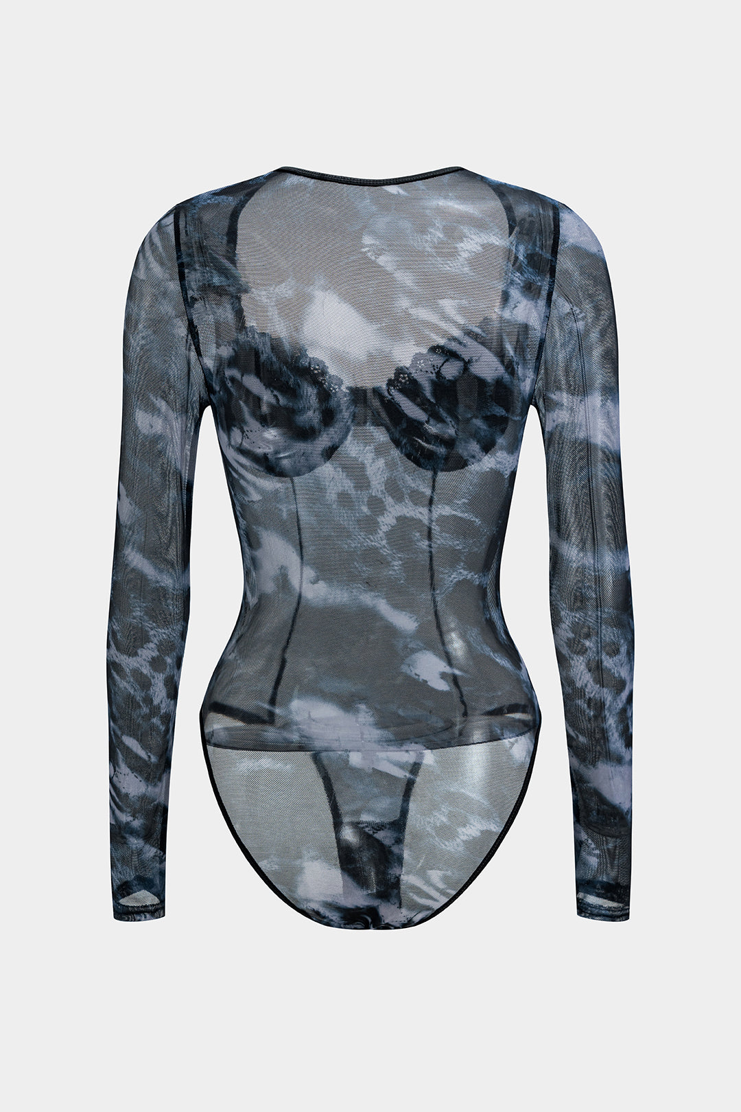 Tie Dye Desenli Mesh Fiyonk Büstiyer