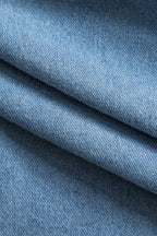 Katı Denim Düğmeli Cepli Gömlek