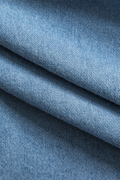 Katı Denim Düğmeli Cepli Gömlek