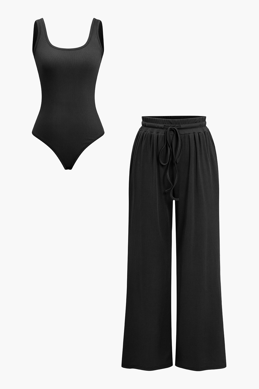 Coffee Solid Bodysuit Ve Pantolon Takımı