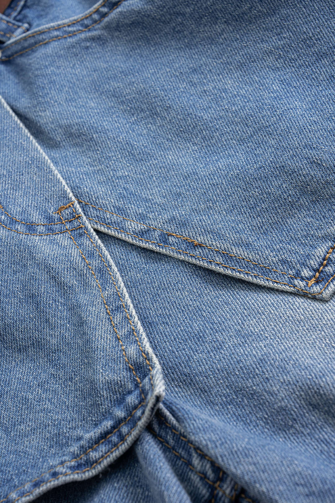 Denim Patchwork Yarım Şort