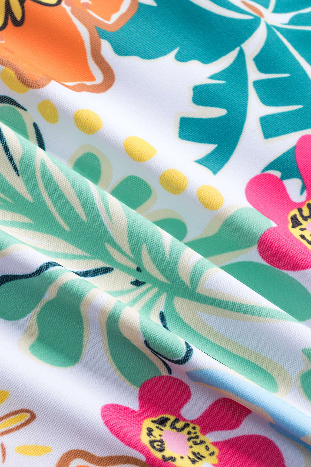 Ditsy Çiçek Desenli Bağlamalı Karın Kontrol Tek Parça Mayo