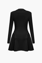 Katı Dantelli V Yaka Mini Elbise