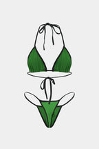 Nakışlı Kontrast Bikini Takımı