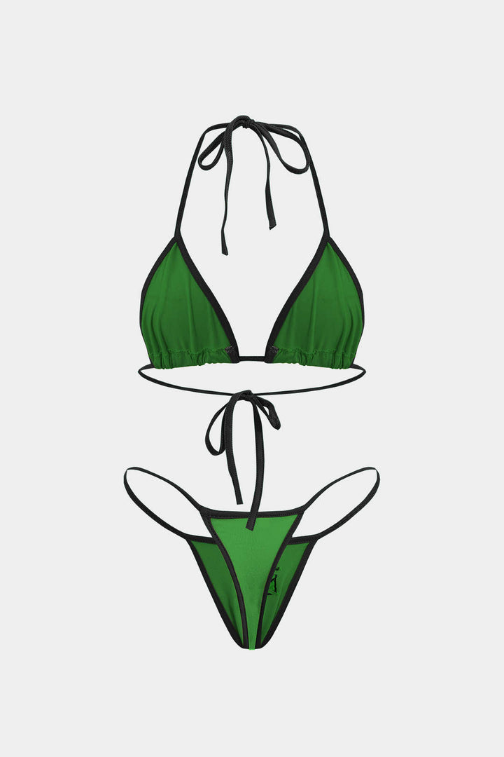 Nakışlı Kontrast Bikini Takımı