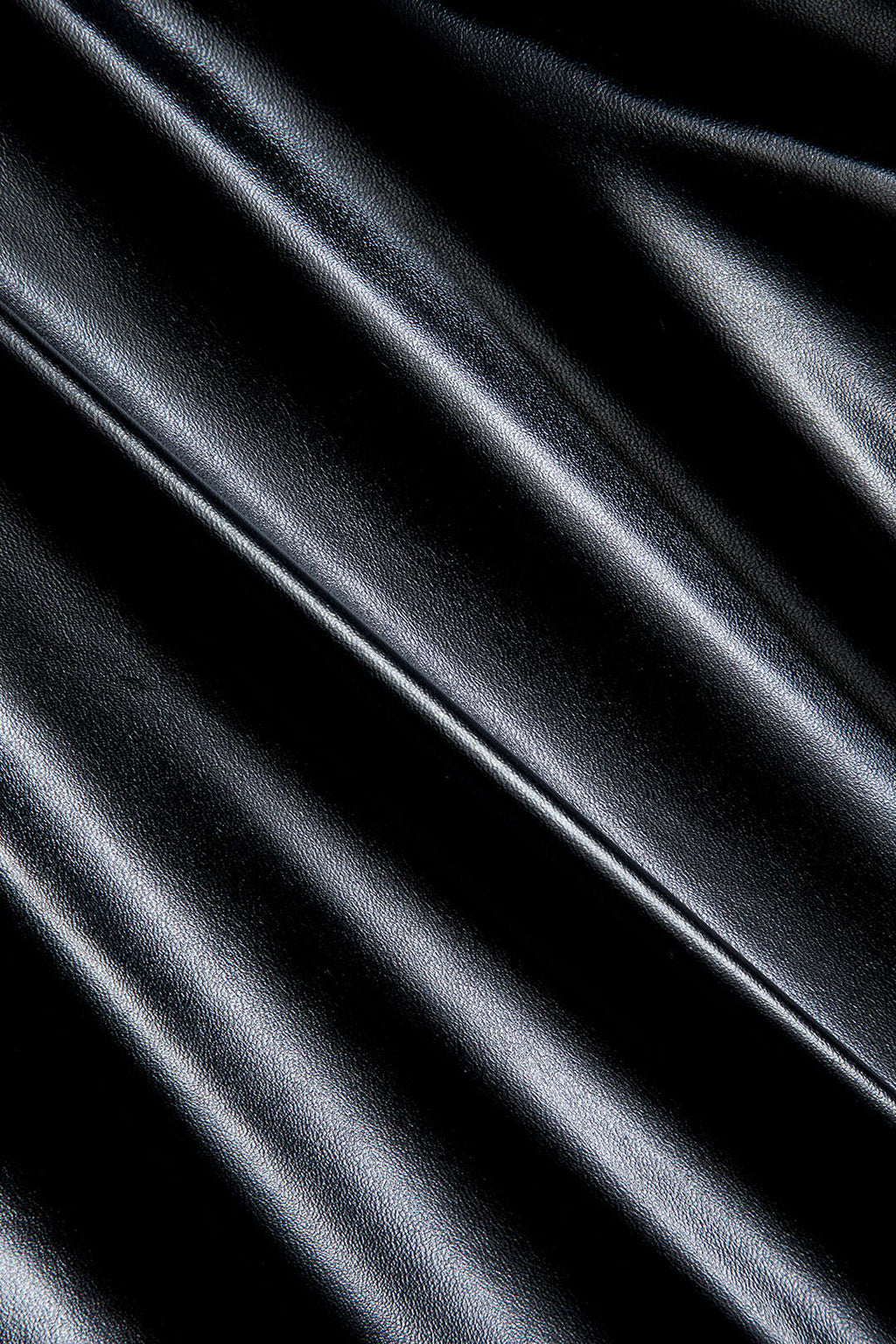 Düğmeli Patchwork Deri Mini Elbise