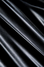 Düğmeli Patchwork Deri Mini Elbise