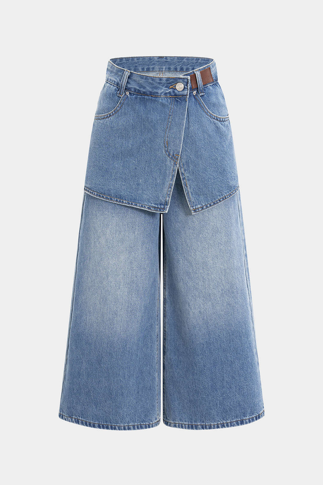 Denim Patchwork Yarım Şort