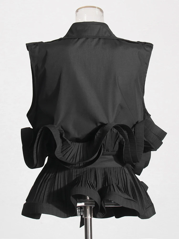 Pileli Volanlı Bağcıklı Ceket