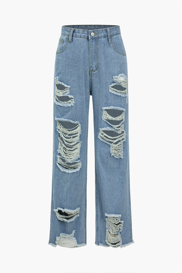 Eskitme Düz Paça Jean