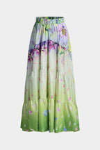 Çiçek Desenli Fırfırlı Karın Toparlayıcı Mayo ve Mayo Eteği Pareo Takım