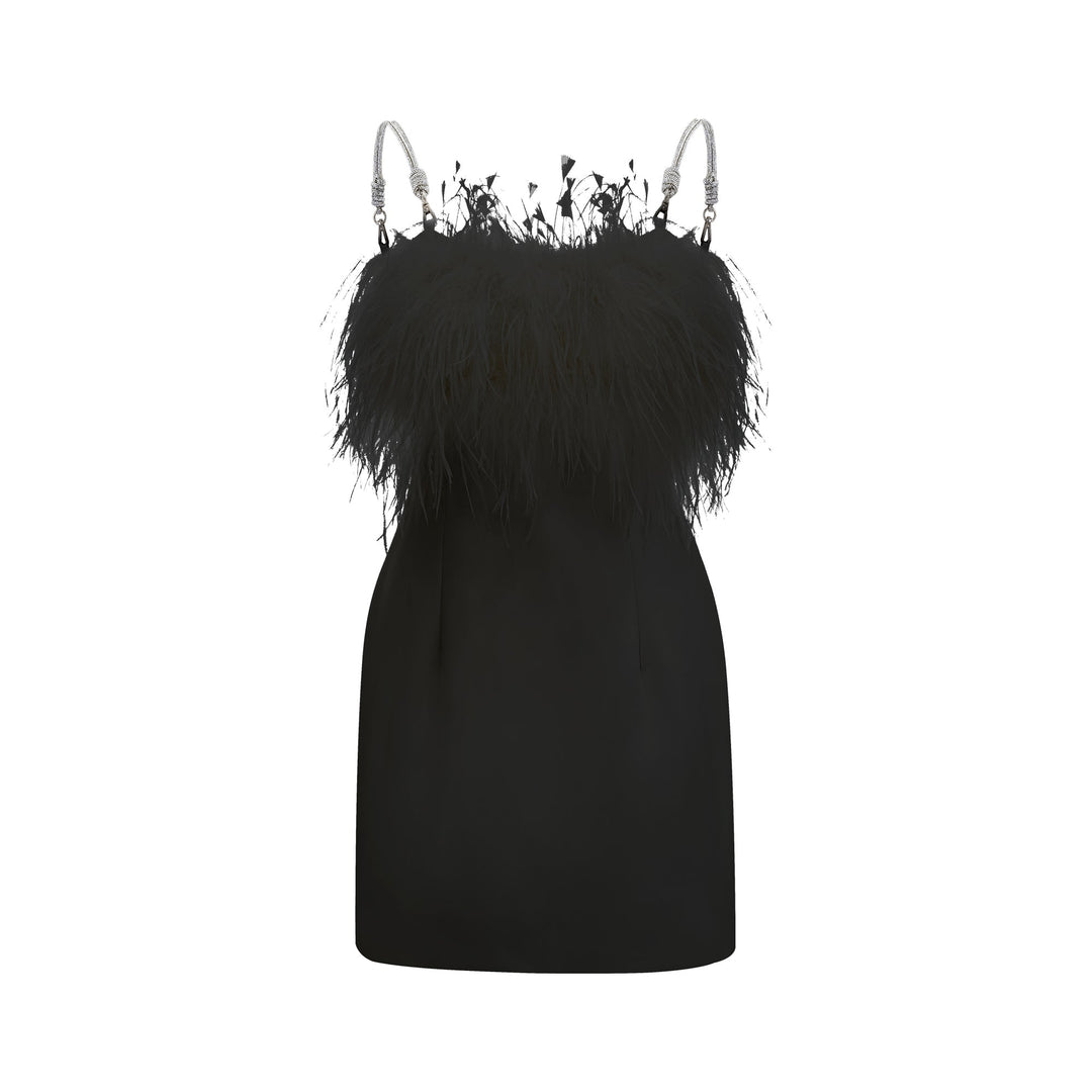 Camille tüy mini elbise