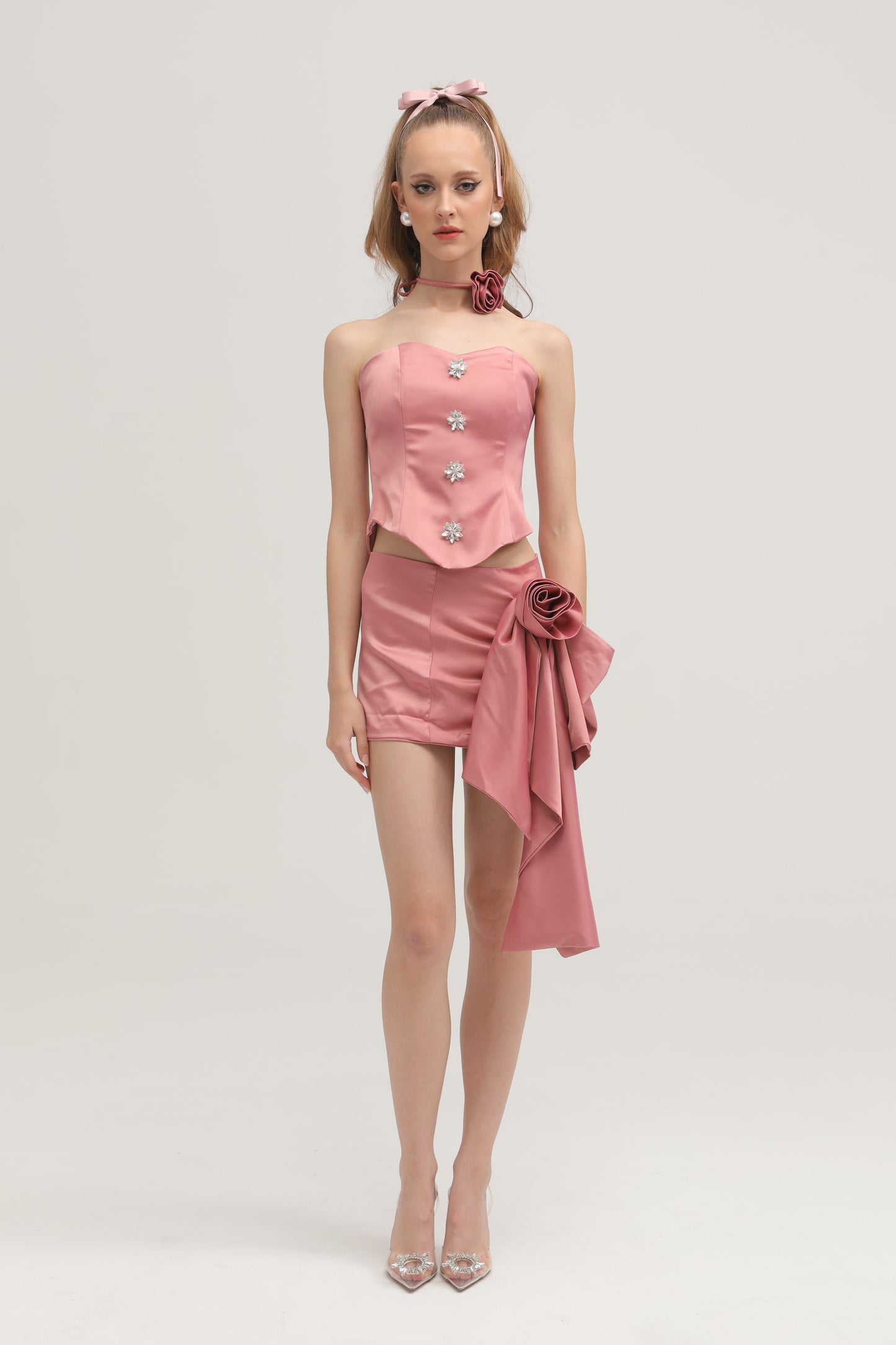 Iris crop top ve etek takım