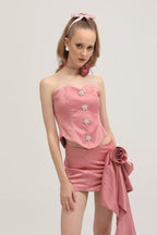 Iris crop top ve etek takım