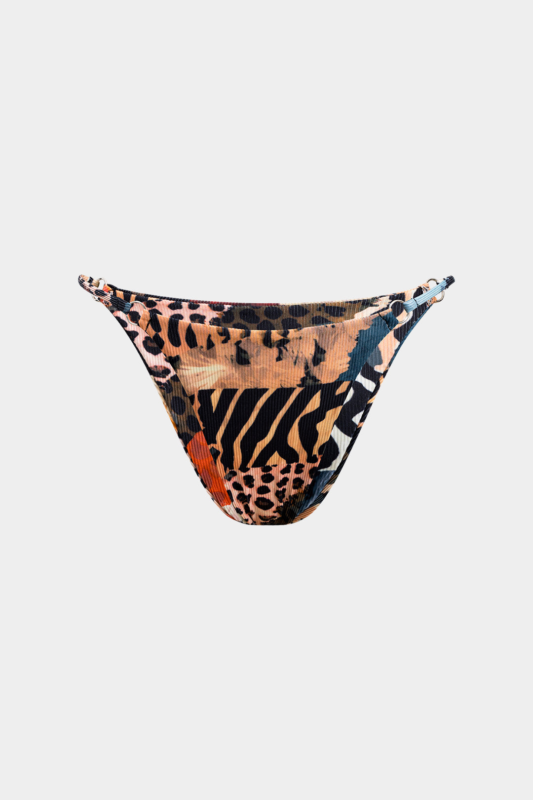 Leopar Desenli Bağcıklı Sırtı Açık Bikini Takımı