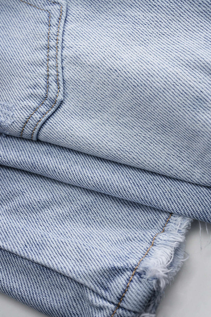 Denim Yüksek Bel Şort