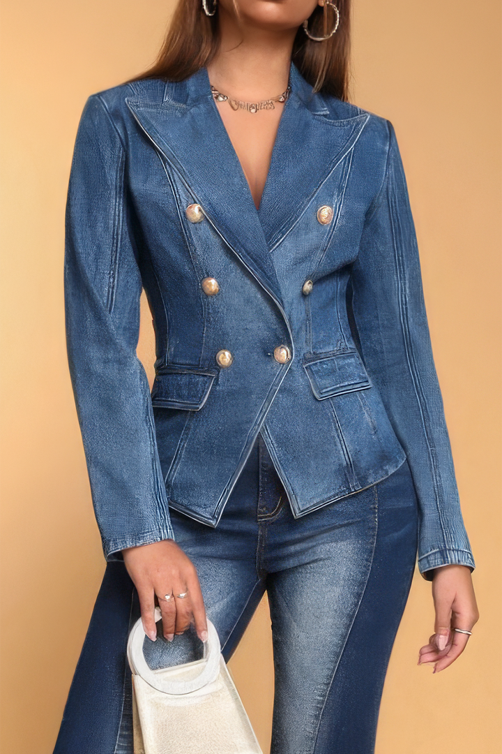 Kot Düğmeli Uzun Kollu Mont