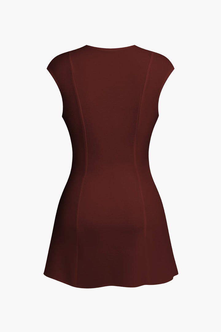 V Yaka Mini Elbise