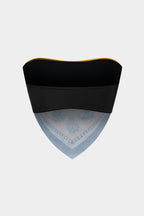 Desenli Kontrast Renk Bloklu Bağlamalı Bikini Takımı