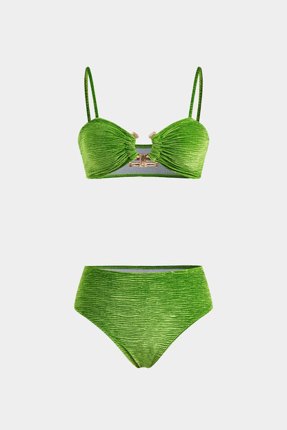 Kadife Bikini ve Mayo Eteği Pareo Takımı