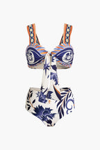 Tribal Baskılı İki Parça Mayo Bikini Takımı