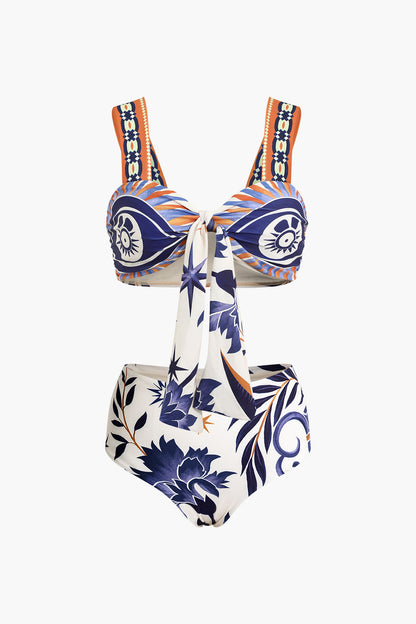Tribal Baskılı İki Parça Mayo Bikini Takımı