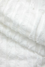 Düşük Omuzlu Dokulu Düğmeli Yırtmaçlı Uzun Kollu maksi Elbise