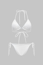 Bağlamalı Bikini ve Uzun Kollu Elbise Örtüsü 3'lü Set