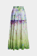 Çiçek Desenli Fırfırlı Karın Toparlayıcı Mayo ve Mayo Eteği Pareo Takım