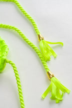 Metalik Saçaklı Kıvrımlı Bağlamalı Bikini Takımı