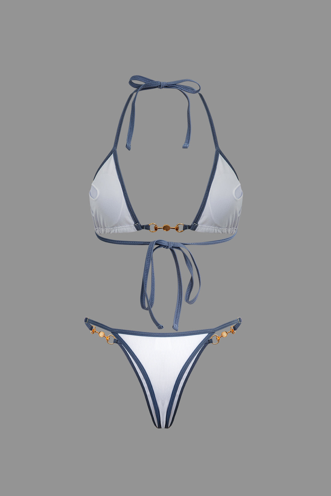 İnci Detaylı Halter Yaka 2 Parça Bikini Takımı