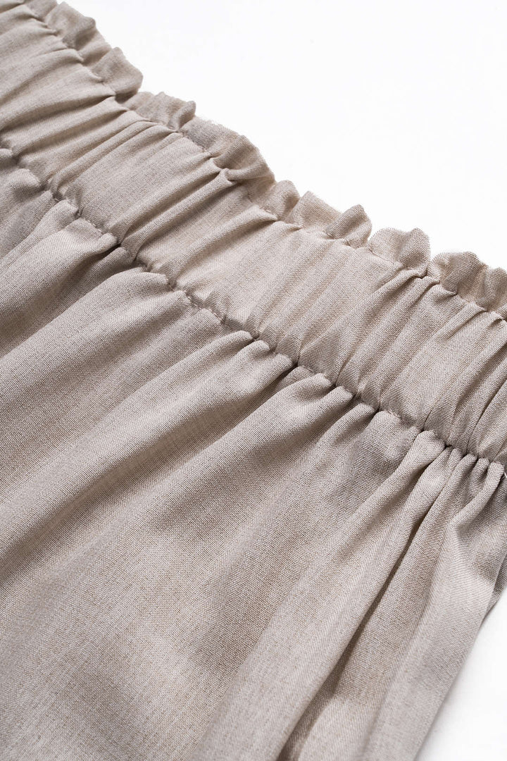 Yüksek Bel Büzgülü Şort