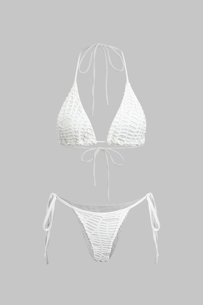 Halter Yaka Bikini ve Mayo Eteği Pareo Takımı
