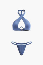 Çapraz Bağlamalı Halter Kesim Bikini Takımı