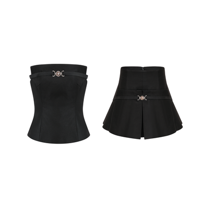 Margaux ipek top ve etek takım