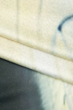 Vücut Desenli Yuvarlak Yaka Uzun Kollu Dantelli Mini Elbise