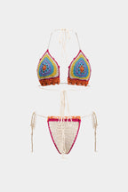 Örgü Askılı Sırtı Açık Bikini Takımı